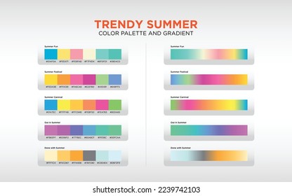 Color Plate and Gradient for Trendy Summer