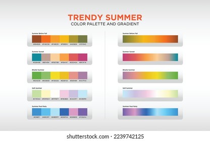 Color Plate and Gradient for Trendy Summer
