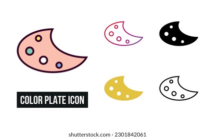 Color plate Icon Set Vector Illustration