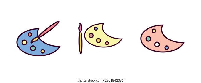 Ilustración del vector de iconos de la placa de color. Placa de color Icono de color lineal