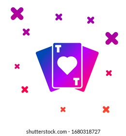 Color Playing cards icon isolated on white background. Casino gambling. Gradient random dynamic shapes. Vector Illustration