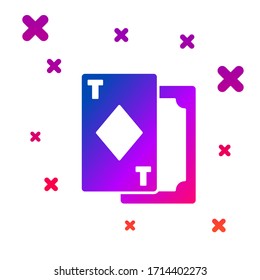 Color Playing cards icon isolated on white background. Casino gambling. Gradient random dynamic shapes. Vector Illustration