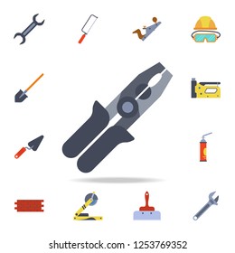 color pliers icon. Detailed set of color construction tools. Premium graphic design. One of the collection icons for websites, web design, mobile app