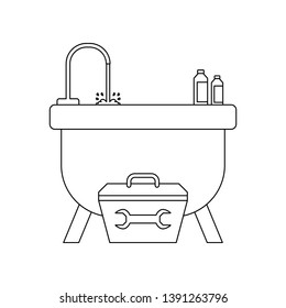 color plumbing work icon. Element of construction tools for mobile concept and web apps icon. Outline, thin line icon for website design and development, app development