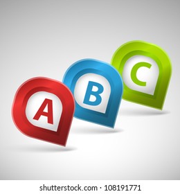Color pointer with letters A, B and C