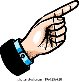 Color pointing hand vector illustration