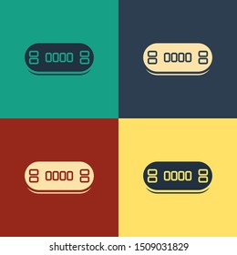 Color Poker table icon isolated on color background. Vintage style drawing. Vector Illustration