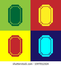 Color Poker table icon isolated on color background.  Vector Illustration