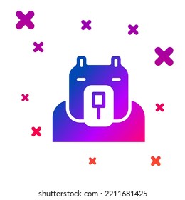 Color Polar bear head icon isolated on white background. Gradient random dynamic shapes. Vector