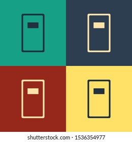 Color Police assault shield icon isolated on color background. Vintage style drawing. Vector Illustration