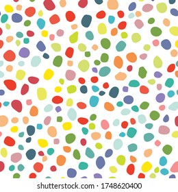 Color Polka Dot. Abstract Vector Art. Seamless Vintage Drop. Small Pattern Cool Summer. Black Random Spot Confetti. Seamless Eps Dot Sparkle. Rainbow Happy Background. Blue Christmas Random Polka Dots
