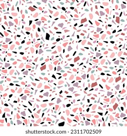 Color Polka Dot. Abstract Vector Art. Seamless Vintage Drop. Small Pattern Cool Summer. Black Random Spot Confetti. Seamless Eps Dot Sparkle. White background.