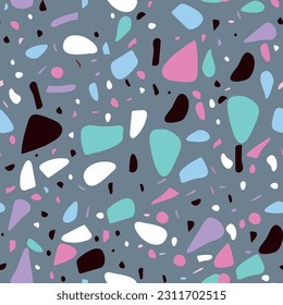 Color Polka Dot. Abstract Vector Art. Seamless Vintage Drop. Small Pattern Cool Summer. Random Spot Confetti. Seamless Eps Dot Sparkle. Blue background.