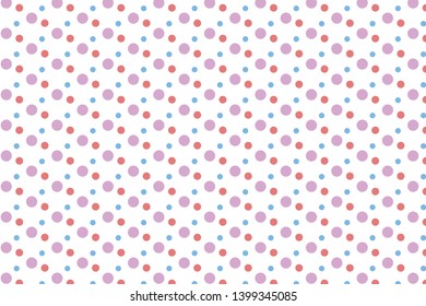 Color polka dot on white background