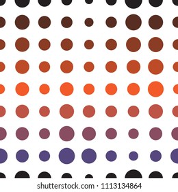 Color Polka Dot Seamless Pattern on White Backdrop. Abstract Geometric Background with Random Resized Dots or Circles