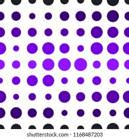 Color Polka Dot Seamless Pattern on White Backdrop. Abstract Geometric Background with Random Resized Dots or Circles