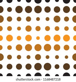 Color Polka Dot Seamless Pattern on White Backdrop. Abstract Geometric Background with Random Resized Dots or Circles