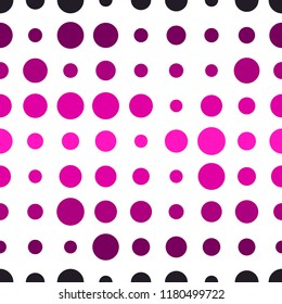 Color Polka Dot Seamless Pattern on White Backdrop. Abstract Geometric Background with Random Resized Dots or Circles