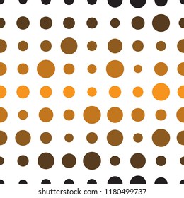 Color Polka Dot Seamless Pattern on White Backdrop. Abstract Geometric Background with Random Resized Dots or Circles