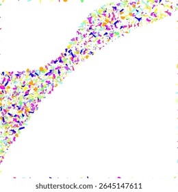 Color Polka Flying Vector White Background. Intense Decoration Fraction Pattern. Trendy Powder Transparent Backdrop. Saturated Grain Abstract Card.