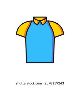 Color Polo shirt icon isolated on white background. Flat filled outline style with shadow. Vector