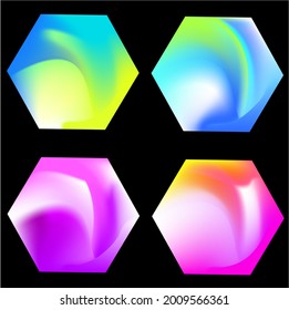 farbiges Polygondesign auf schwarzem Hintergrund.