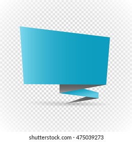 Color polygonal origami banner on transparent. Place your content here