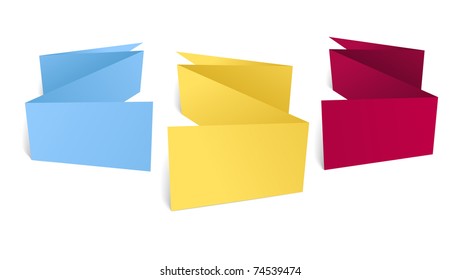 Color polygonal origami banners. Place your text here