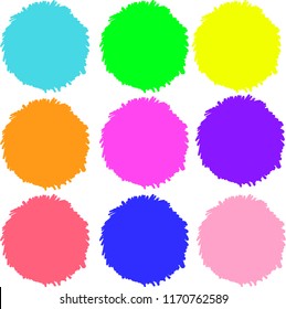 Color pompons set. Balls vector illustration