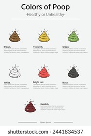 Color de poops o taburetes vector ilustración plantilla. Infografía para presentaciones empresariales.