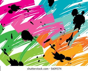 color pop brush stokes and blots (vector)