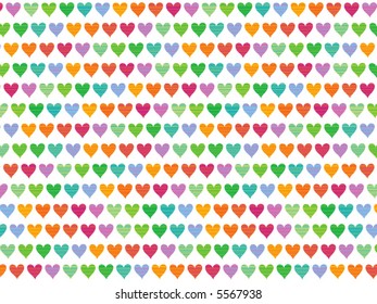 color pop hearts line pattern (vector)