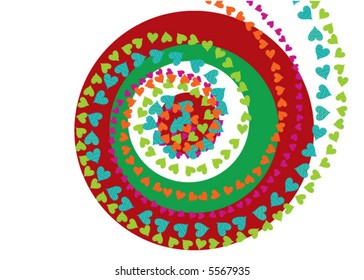 color pop hearts spiral (vector)