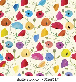 color poppy flowers Spring delicate background
