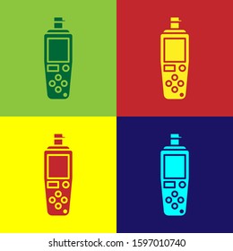 Color Portable sensor icon isolated on color background.  Vector Illustration