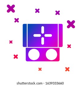 Color Portable video game console icon isolated on white background. Gamepad sign. Gaming concept. Gradient random dynamic shapes. Vector Illustration