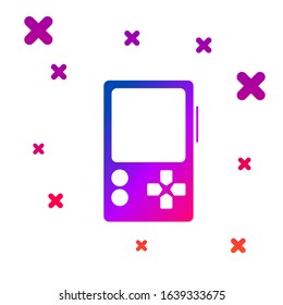 Color Portable video game console icon isolated on white background. Gamepad sign. Gaming concept. Gradient random dynamic shapes. Vector Illustration