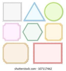 Color Postage Stamps, vector eps10 illustration
