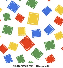 Farbpostalisches Stempelsymbol einzeln auf weißem Hintergrund. Vektorgrafik.
