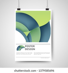 Color poster design with abstract lines and waves