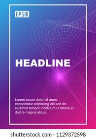 Color poster template cover material vector composed of wavy lines