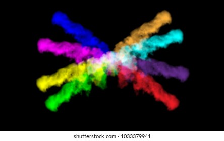 Color powder explosion background.Colored dust paint explode. Vector illustration for Holi Color festival event.