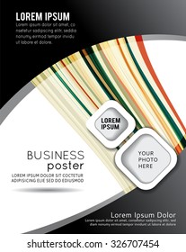Color power swoosh wave folder template - bright lines certificate background. Vector illustration