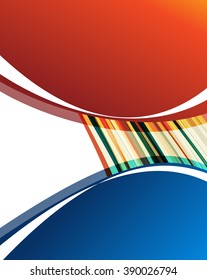Color power swoosh wave folder template - bright lines certificate background. Vector illustration