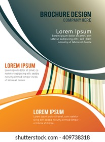 Color power swoosh wave folder template - bright lines certificate background. Vector illustration