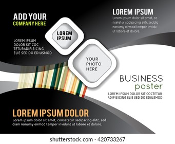 Color power swoosh wave folder template - bright lines certificate background. Vector illustration