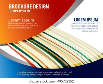Color power swoosh wave folder template - bright lines certificate background. Vector illustration
