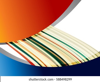 Color power swoosh wave folder template - bright lines certificate background. Vector illustration