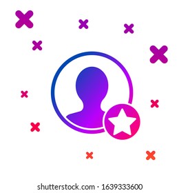 Color Premium create account screen icon isolated on white background. Gradient random dynamic shapes. Vector Illustration