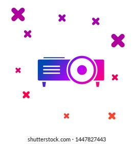 Color Presentation, movie, film, media projector icon isolated on white background. Gradient random dynamic shapes. Vector Illustration